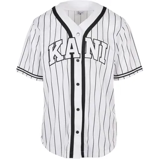 Karl Kani Baseball Shirt Serif Pinstripe weiß