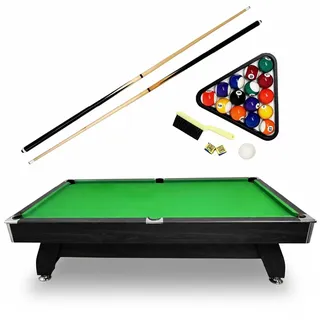 Billardtisch 9FT - THUNDER® BOLD-BLACK-9FT - MDF Spielfläche mit Ballrücklauf - schwarzes Design - Schwarz