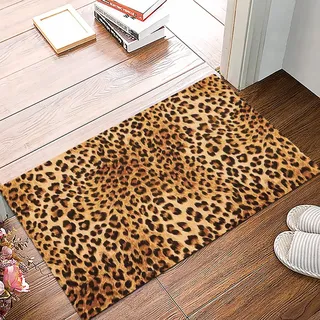 Badematte 50x80cm, Rutschfeste Badteppich, Animal Print Dekor, Wild Animal Leopard Haut Muster Wildlife inspiriert stilvo,Mikrofaser Badvorleger mit, Wasserabsorbierende Weiche teppiche für Badezimmer