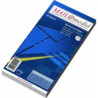 mayer-network Briefumschläge DIN lang (220x110 mm), ohne Fenster, selbstklebend, 72 g/qm, 25 Stück