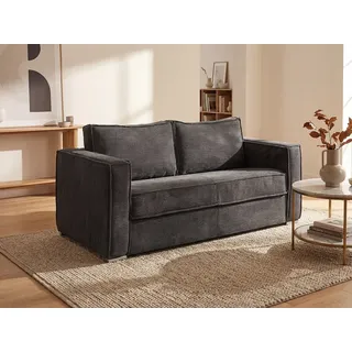 Schlafsofa mit Matratze 3-Sitzer - Cord - Anthrazit - Liegefläche 140 cm -  Matratze 14 cm - LORETO