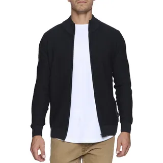 Indicode Strickjacke INDICODE "Marland", Herren, Gr. S, schwarz, Strick, Obermaterial: 100% Baumwolle, unifarben, normal, hoch geschlossener Ausschnitt, Strickjacken Strickjacke