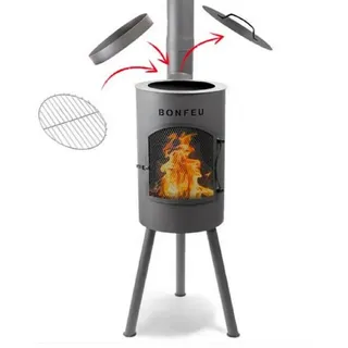 BonFeu Feuerkorb Bongiano SP Terrassenofen, steht auf 3 Beinen schwarz