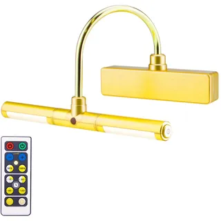 HONWELL Bilderleuchte LED Batteriebetriebene LED Wandleuchte mit Fernbedienung, Drehbare Leuchtenköpfe mit 3 Beleuchtungsarten, Dimmbare Bilderleuchte mit Timer zum Malen Foto Portrait Art