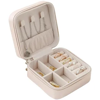 Schmuckkästchen Klein, Schmuckschatulle für Mädchen, Schmuckbox Damen,Schmuckkästchen Klein, Tragbarer Reise Schmuckbox, Plüsch Samt Mini Schmuckaufbewahrung für Ohrringe, Ringe, Halsketten