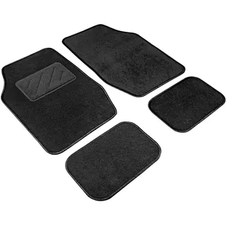 Walser Universal Fußmatten-Set, Automatten 4-teilig, Allwettermatten, Auto-Schutzmatten-Set, PKW-Teppich schwarz