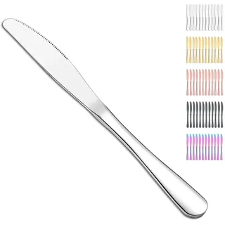 Evanda Tafelmesser 12 Stück, Edelstahl Steakmesser Set, Buttermesser Messer Set Besteck Set, Spülmaschinenfest.