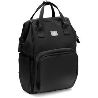 fillikid Wickelrucksack Barcelona im modernen Design mit variablem Stauraum - Schwarz