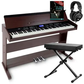 FunKey DP-88 II Digitalpiano Set (88 anschlagsdynamische Tasten, 360 Sounds, 160 Styles, MP3-Player, inkl. Keyboardbank, Kopfhörer und Klavierschule)