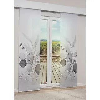 Lysel - Schiebegardine Ihosy Halbtransparent in den Maßen 245xcm x 60cm, Grau/steingrau