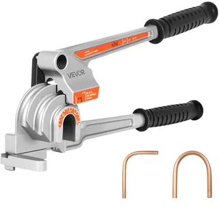 Vevor Rohrbiegegerät, 6,35/9,525/12,7 mm Außendurchmesser, 3-in-1-Rohrbieger mit manueller Wasserwaage, 180°-Biegewerkzeug für Kupfer-Aluminium-Rohre für Autoreparaturen, HVAC-Klimaanlagen