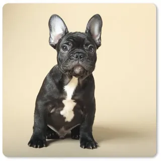 MuchoWow Mauspad Französische Bulldogge - Schwarz - Beige (1-St), Schreibtischunterlage, Gaming Deko PC, Gaming Setup, 40x40 cm bunt 40 cm x 40 cm