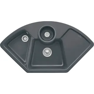 Villeroy & Boch Solo Eckspüle links Einbauspüle graphit/keramik Handbetätigung 1075 x 600 mm