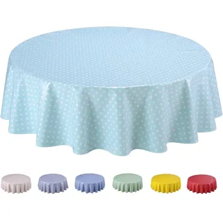 Home Direct Wachstuch Tischdecke Abwaschbar 160cm Kleine Tupfen (Rund 160cm, Entenei)