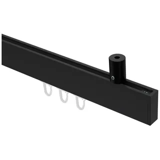 INTERDECO Innenlaufschiene Sonius Paxo, 1-läufig, Fixmaß, kürzbar, Deckenmontage, Aluminium, Schwarz, 14x35 schwarz 140 cm