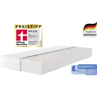 Komfortschaummatratze Lasse, Matratze 90x200 cm, 140x200 cm & weitere Größen, Älgdröm, 22 cm hoch, in H2-H4, 90x200 cm (H4, 22cm) Stiftung Warentest "GUT (2,3)" getestet weiß 90 cm x 200 cm x 22 cm