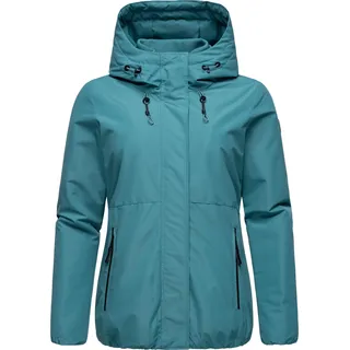 Ragwear Damen warme wasserdichte und atmungsaktive Winterjacke kurz mit flauschigem Teddyfell-Innenfutter Sunniva YOUMODO Ocean Green Gr. S - S