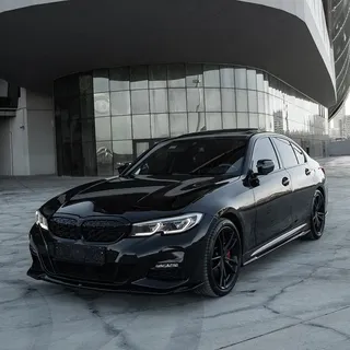 Bodykit kompatibel mit BMW 3 Series G20/G21 M-Pack 2018–2022 | kompatibel mit BMW 3er G20 Limousine M-Pack & M340i 2018-2022 (mit runden Endrohren) - Schwarz glänzend