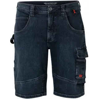 Hero by John Medoox Workerjeans HERO BY JOHN MEDOOX "LUCAN Denim Workwear Arbeits-Cargoshorts Jeans", Damen, Gr. 56, blau (indigo wash), Denim/Jeans, 98% Baumwolle, 2% Elasthan, regular fit kurz, Jeans, Arbeits-Cargoshorts Jeans Denim / Jeansfür Herren