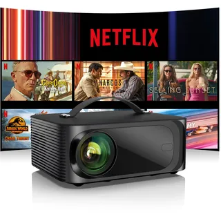onoayo Beamer 4K【Netflix Unterstützt & Dolby Audio】 30000LM Remote Focus/4P Trapezkorrektur WiFi6 Bluetooth Smart Beamer Full HD 1080P, ONOAYO Unterstützt 4K Video Beamer Heimkino/Outdoor Handy Projektor