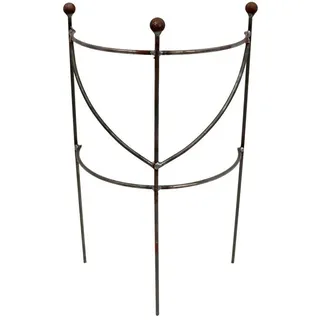 Hirsch Terracotta Rankgitter Staudenhalter halbrund H:50 B:30 T:16cm stabil massiv Edelrost, handgefertigt braun