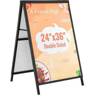 Vevor Kundenstopper Gehwegaufsteller Werbetafel 61 x 91 cm, Plakatständer Q235-Stahl Plakatständer mit A-Rahmen, Werbeaufsteller Gehwegaufsteller für Restaurants, Bars, Cafés, Unternehmen usw.
