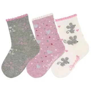 Sterntaler Socken 3er-Pack Katze in hellgrau mel. | Gr.: 30