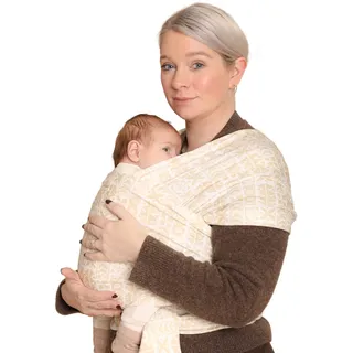 RYLOOBABY Babytragetuch & Stretchy Baby Wrap - Neugeborene Babytrage 3.2-15kg, Weiche Baumwolle Hands-Free Babytrage Tragetuch, Hüfte Gesund, One Size XXS-XXXL - Savanna Symbole