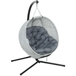 rund Grau 1-Sitzer mit Gestell