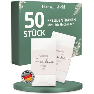 HOCHZEITSHELD Freudentränen Taschentücher Hochzeit für emotionale Momente bei der Trauung - Perfekte Hochzeitsdeko in Kombination mit Seifenblasen-Hochzeit oder als Notfallkörbchen Hochzeit Zubehör