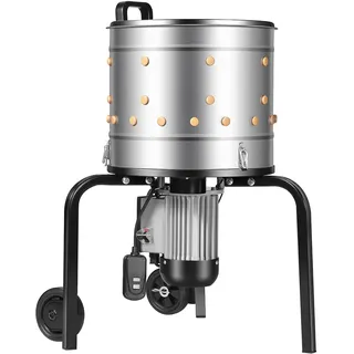 Vevor Geflügelrupfmaschine, 400-mm-Trommel, 500 W, 230 U/min, elektrische Rupfmaschine mit 114 weichen Fingern & Transporträdern, Federentferner aus Edelstahl zur Verarbeitung von 1–2 Hühnern