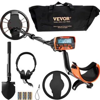 Vevor Metalldetektor Kit für Erwachsene mit 7 Modi 25,4 cm Spule inkl. Schaufel und Tragetasche