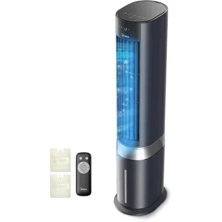 Midea MCF23XRB Sensicool Luftkuehler, 7L Tank, Touch-Display, Blau | 2000m3/h, 6 Geschwindigkeiten, 5 Modi, 12h Timer, Ohne Abluftschlauch, Ionisator