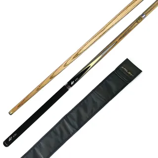 Riley Unisex-Adult 2 Piece ASI WAC System and Soft Case-145cm with 9.5mm Tip Snooker English Pool Cue, Black Butt/Natural Wood Shaft, 57" (145cm)