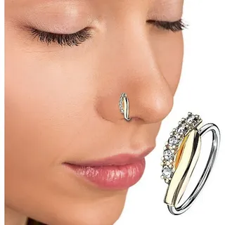 Taffstyle Nasenpiercing Helix Tragus Ohr Piercing Biegbar filigraner Ring mit Kristallen, Ring Zirkonia Glitzer Kristallen Septum Nase Lippe Nasenring Knorpel goldfarben