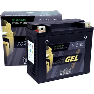 Intact Bike-Power GEL Motorradbatterie GEL12-20-BS 18Ah (DIN 82001) YTX20-BS