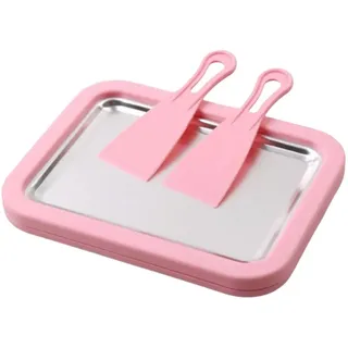 Eiscreme-Rollmaschine mit 2 Schabern, 26 x 21 cm, gefrierbar, für sofortige DIY-Eiscreme, Rollen, für hausgemachte Sahne, Sorbet zu Hause