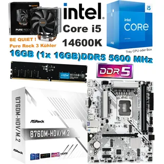 Aufrüst Kit Intel Core i5-14600K Asrock B760M-HDVm2 16GB DDR5 5600MHz Win11 komp