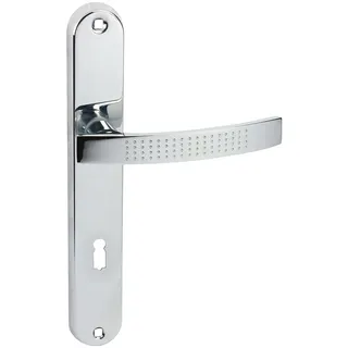 Domino Türgriff 72 Drückergarnitur BB-Buntbart Aluminium Chrom/Weiß