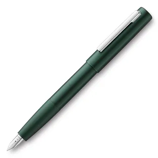 LAMY aion Füllhalter 077 - Moderner Füller in der Farbe Dunkelgrün aus einem nahtlos aus Aluminium tiefgezogenen Gehäuseteil - Rotationsgebürstete Oberfläche - Federstärke EF