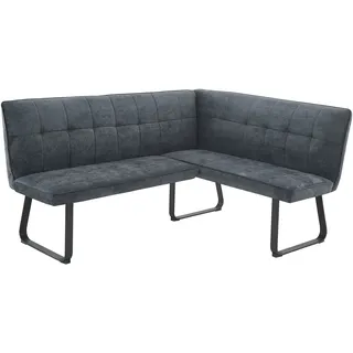 byLIVING Eckbank BYLIVING "Talea Küchenbank", grau (dunkelgrau), B:168cm H:93,5cm T:128cm, Metall, Polyester, Sitzbänke, Eckbank, Komortable Nosaqfederung und gemütlicher Stoffbezug mit Farbauswahl