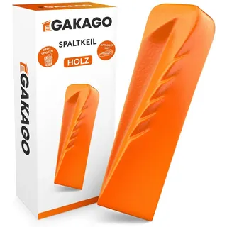 Gakago Spaltkeil für Holz - Kraftvoller Drehspaltkeil mit starker Spaltwirkung - Geschmiedeter Spaltkeil aus Vollstahl in Signalfarbe und großflächiger Schlagfläche zum effizienten Holz spalten