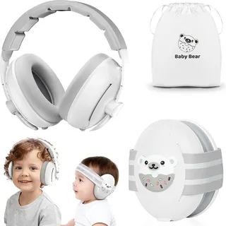 Baby Gehörschutz 0-4 Jahre,2-in-1 Baby Kopfhörer Lärmschutz 24dB,Gehörschutz für Kinder,Neugeboren Ohrenschützer mit Geräuschunterdrückung & Verstellbares Kopfband und Aktive Familien Unterwegs