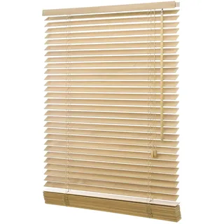 Ventanara® Holzjalousie 35mm Natur Holz Jalousie Jalousette Echtholz (120 x 160 cm)