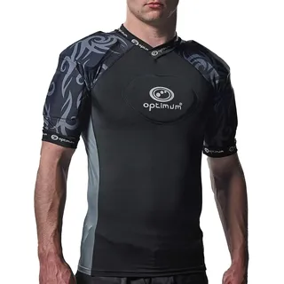 Optimum Razor Rugby Oberteil mit Schulterschutz, schwarz / silber, L
