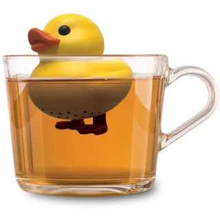 Winkee - Cute Animal Teesieb I Tee Ei für losen Tee I Tea Infuser lustig I Teesieb für Tasse I Gewürzsieb Silikon I Teekugel-Tier-Figur (Entchen)