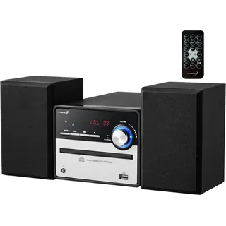 Cyberlux HiFi Musikanlage Stereoanlage | Kompaktanlage | USB | Line Out | CD/MP3 | FM Radio | 30 Speicherplätze | LED-Display | Mini HiFi Anlage | Stereoanlage mit Boxen