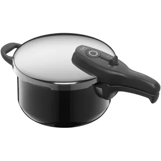 Silit Sicomatic t-Plus Schnellkochtopf 4,5l, Schnelltopf 22 cm, Silargan Funktionskeramik, Induktion, 3 Kochstufen, Einhand-Drehregler, schwarz