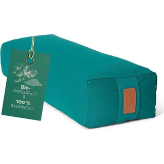 #DoYourYoga Yoga-Bolster Paravati - gefüllt mit Dinkelspelz - 67x22x13cm - Dunkelgrün - Grün