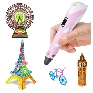 Wisam® 3D Drucker Stift Set Rosa für Kinder Erwachsene mit 3 Farben 1.75mm | Gr.: onesize